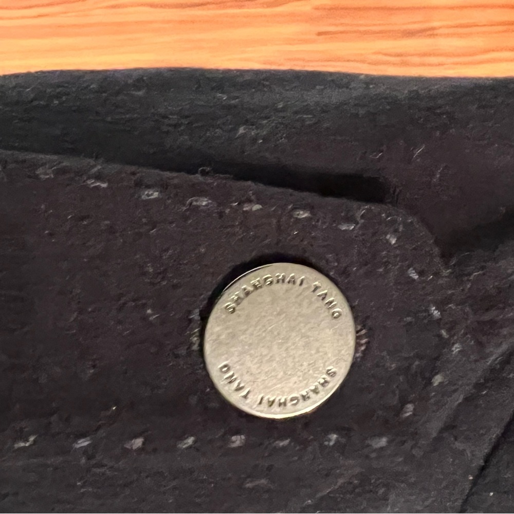Shanghai Tang Deep Navy Suede Cotton Cashmere Blend Jacket , Size US 10 - Picture 7 of 17
